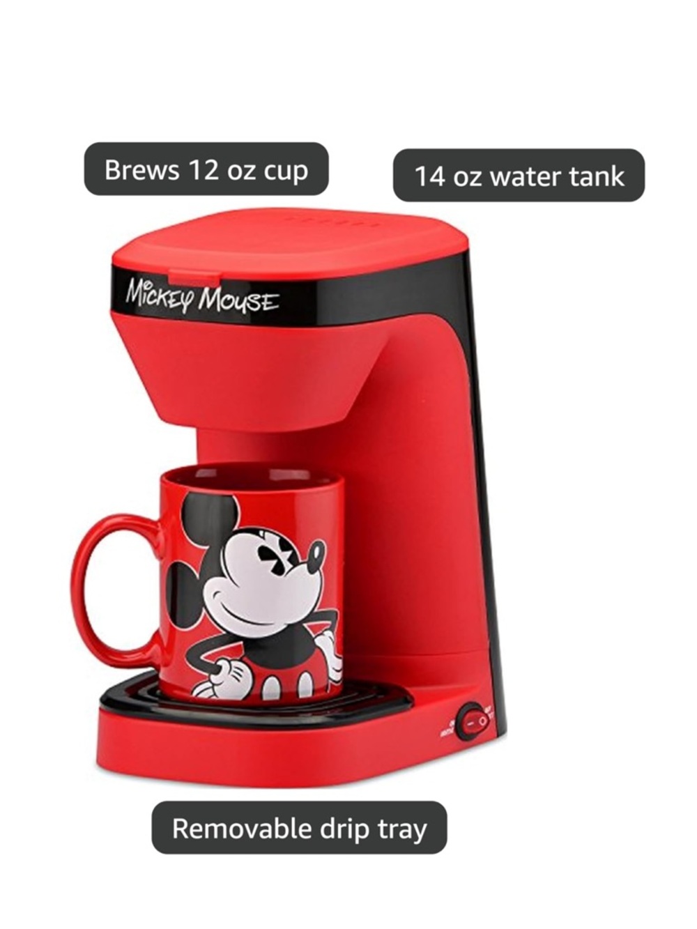 NIB Disney Mickey Mouse 1-Cup Coffee Maker - Picture 2 of 7